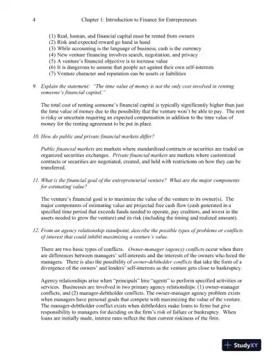 Solution Manual for Entrepreneurial Finance, 6th Edition - Page 5 preview image