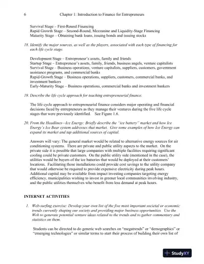 Solution Manual for Entrepreneurial Finance, 6th Edition - Page 7 preview image