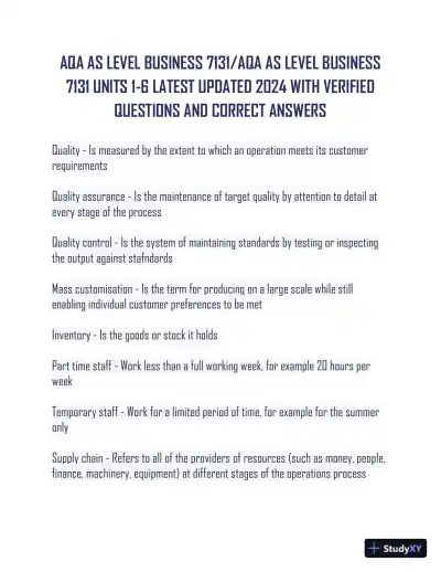 2024 AQA Management Practice Exam With Answers (209 Solved Questions) - Page 1 preview image