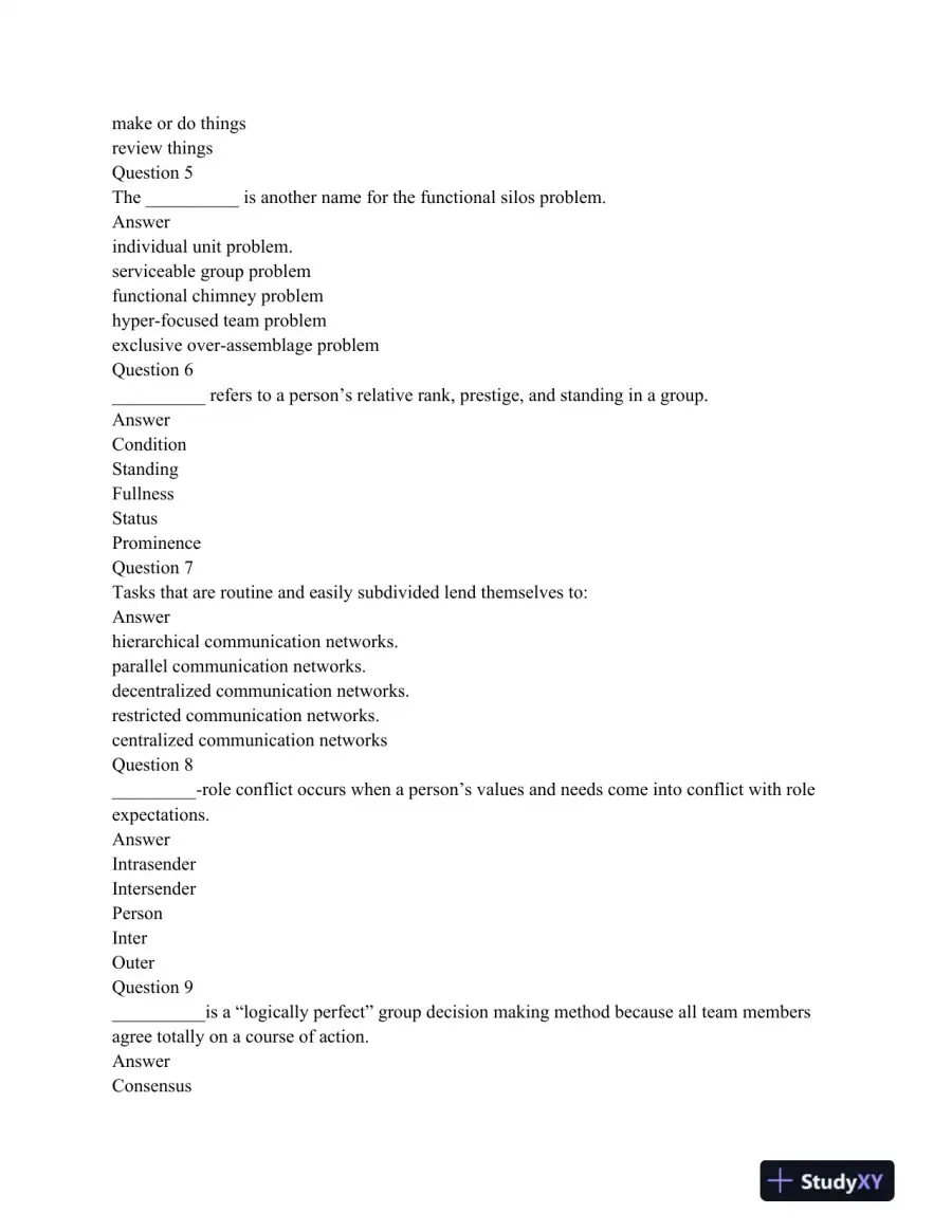 BUS 520 Final Exam Part 1: Team Dynamics, Decision-Making, and Conflict Resolution, page 3