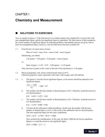 General Chemistry, 10th Edition Solution Manual - Page 1 preview image