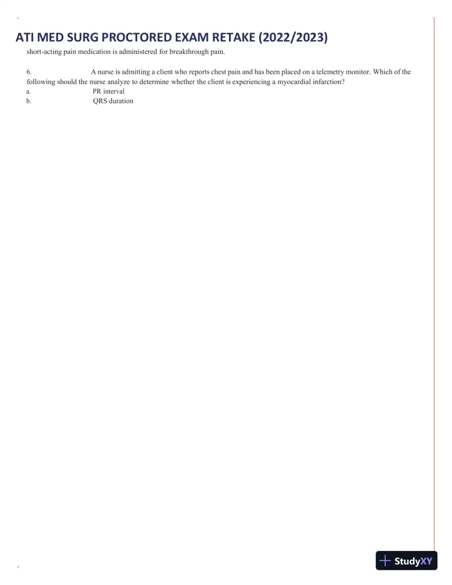 2022-2023 ATI Med Surg Proctored Exam Retake with Answers (111 Solved Questions), page 4
