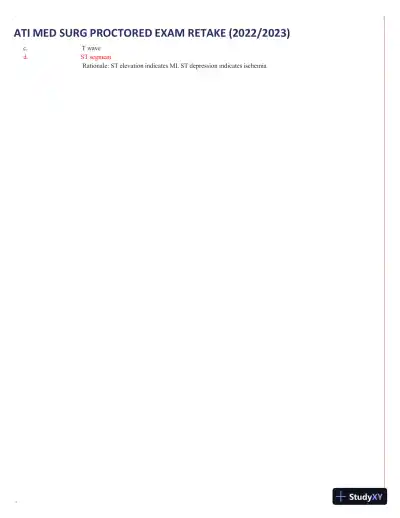 2022-2023 ATI Med Surg Proctored Exam Retake with Answers (111 Solved Questions) - Page 5 preview image