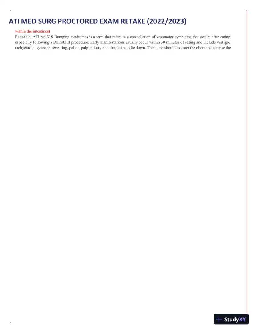 2022-2023 ATI Med Surg Proctored Exam Retake with Answers (111 Solved Questions), page 7
