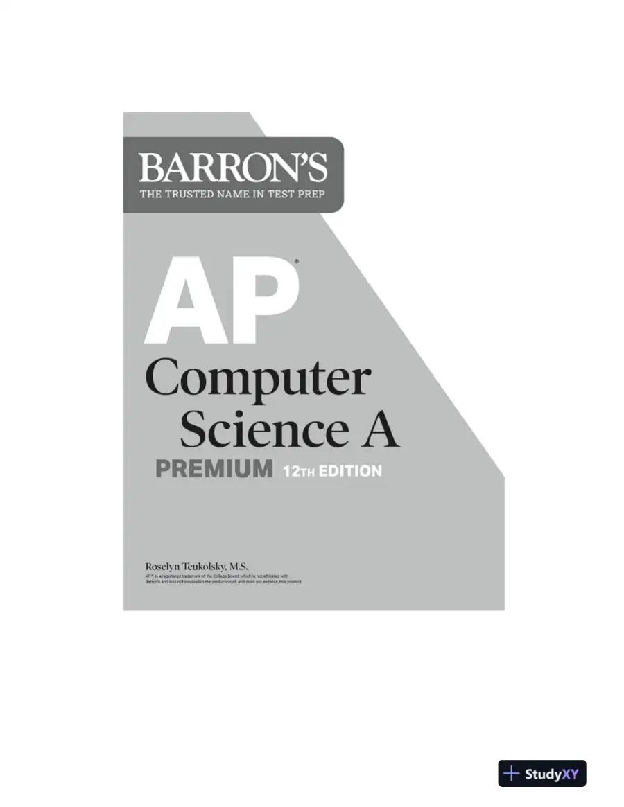AP Computer Science A Premium, 12th Edition: Prep Book with 6 Practice Tests + Comprehensive Review (2024), page 3