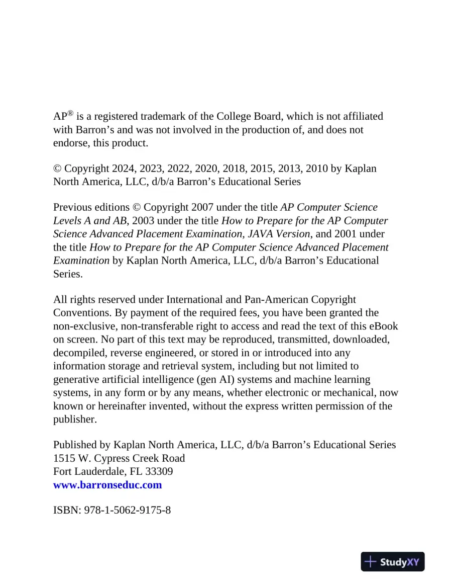 AP Computer Science A Premium, 12th Edition: Prep Book with 6 Practice Tests + Comprehensive Review (2024), page 6