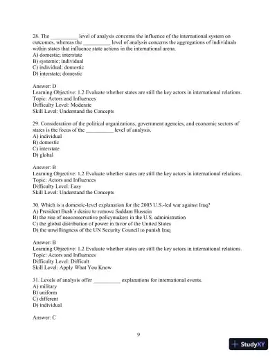 Test Bank for International Relations, 12th Edition - Page 12 preview image