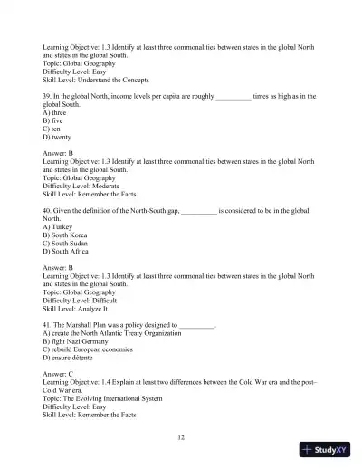 Test Bank for International Relations, 12th Edition - Page 15 preview image