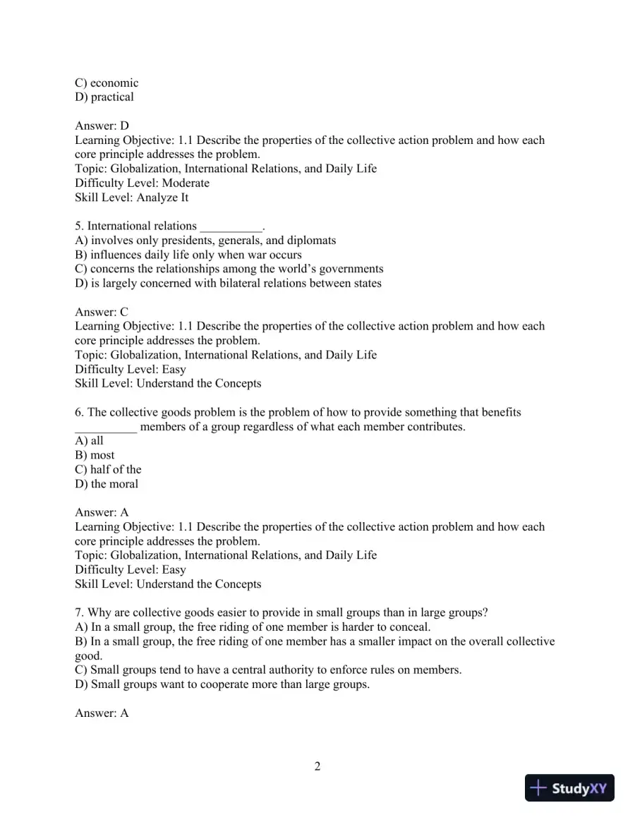 Test Bank for International Relations, 12th Edition, page 5
