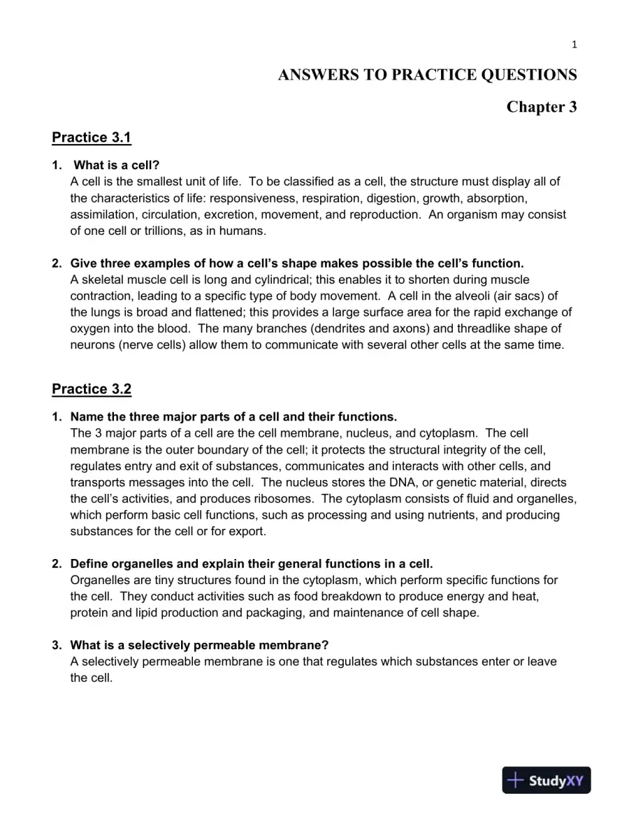 Solution Manual For Hole's Essentials of Human Anatomy and Physiology, 14th Edition, page 10