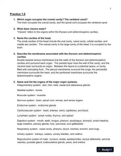 Solution Manual For Hole's Essentials of Human Anatomy and Physiology, 14th Edition - Page 4 preview image