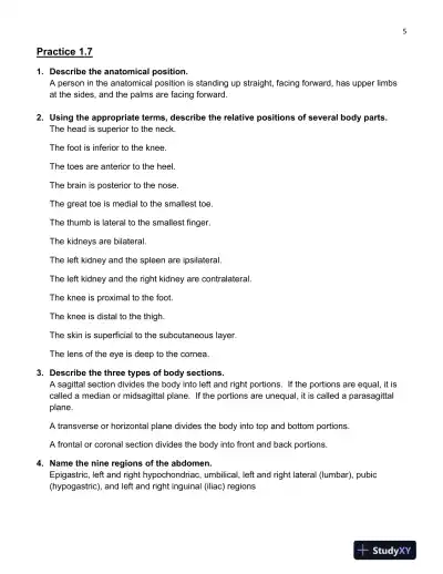 Solution Manual For Hole's Essentials of Human Anatomy and Physiology, 14th Edition - Page 6 preview image