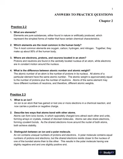Solution Manual For Hole's Essentials of Human Anatomy and Physiology, 14th Edition - Page 7 preview image