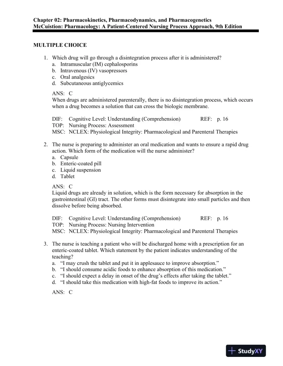 Pharmacology: A Patient-Centered Nursing Process Approach 9th Edition Test Bank, page 10