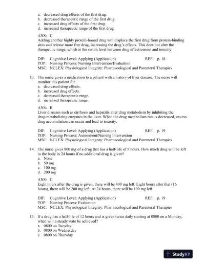 Pharmacology: A Patient-Centered Nursing Process Approach 9th Edition Test Bank - Page 14 preview image