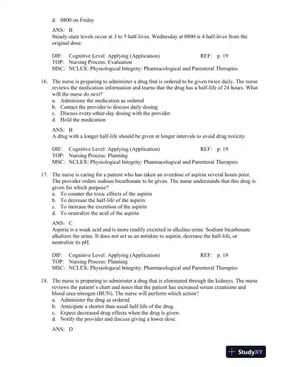 Pharmacology: A Patient-Centered Nursing Process Approach 9th Edition Test Bank - Page 15 preview image