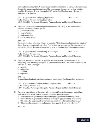 Pharmacology: A Patient-Centered Nursing Process Approach 9th Edition Test Bank - Page 16 preview image