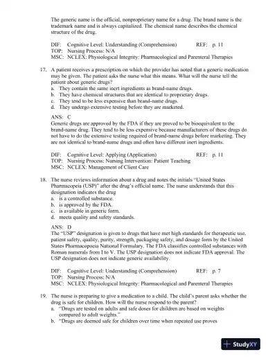 Pharmacology: A Patient-Centered Nursing Process Approach 9th Edition Test Bank - Page 7 preview image