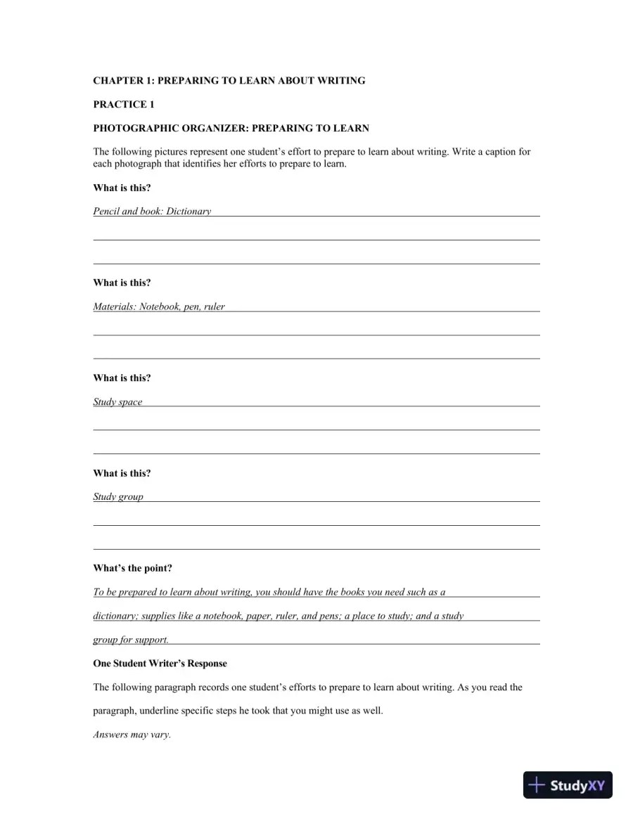 Writing for Life: Paragraphs and Essays, MLA Update, 4th Edition Solution Manual, page 3