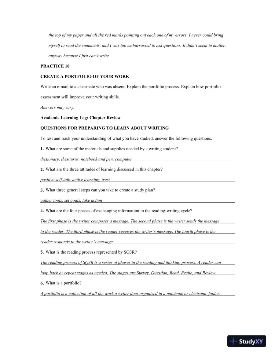 Writing for Life: Paragraphs and Essays, MLA Update, 4th Edition Solution Manual, page 5