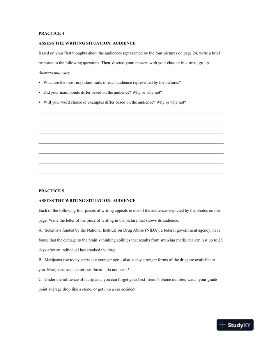 Writing for Life: Paragraphs and Essays, MLA Update, 4th Edition Solution Manual, page 9