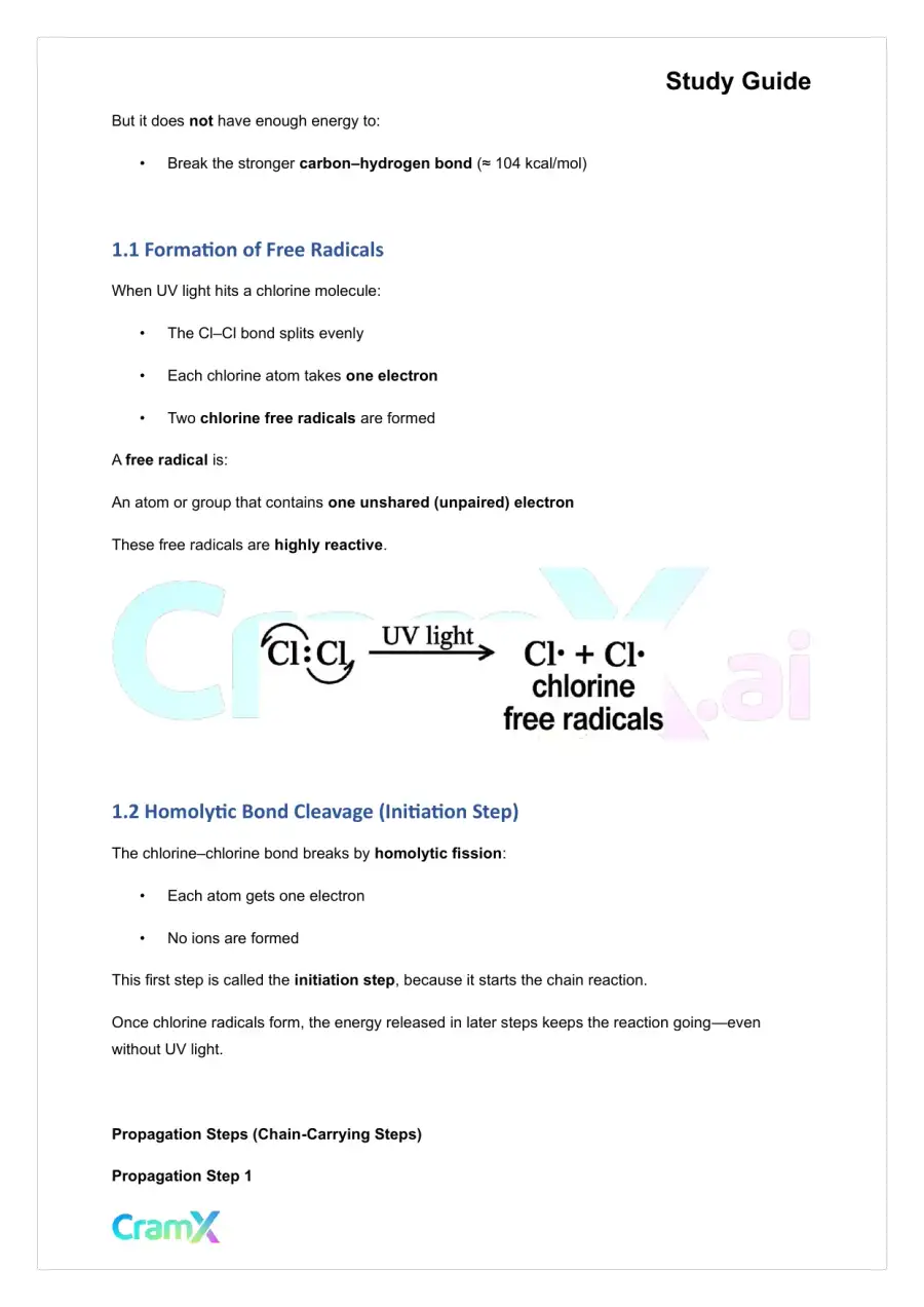Organic Chemistry I - Reactions of Alkanes, page 2