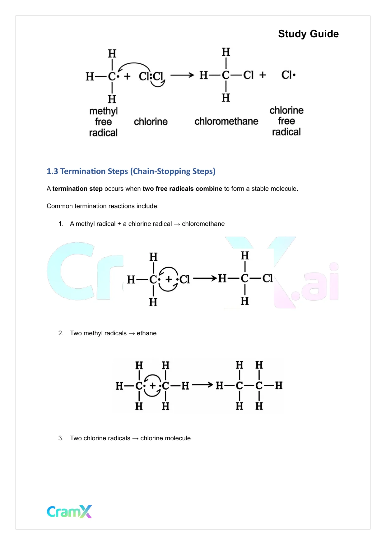 Organic Chemistry I - Reactions of Alkanes - Page 4 preview image