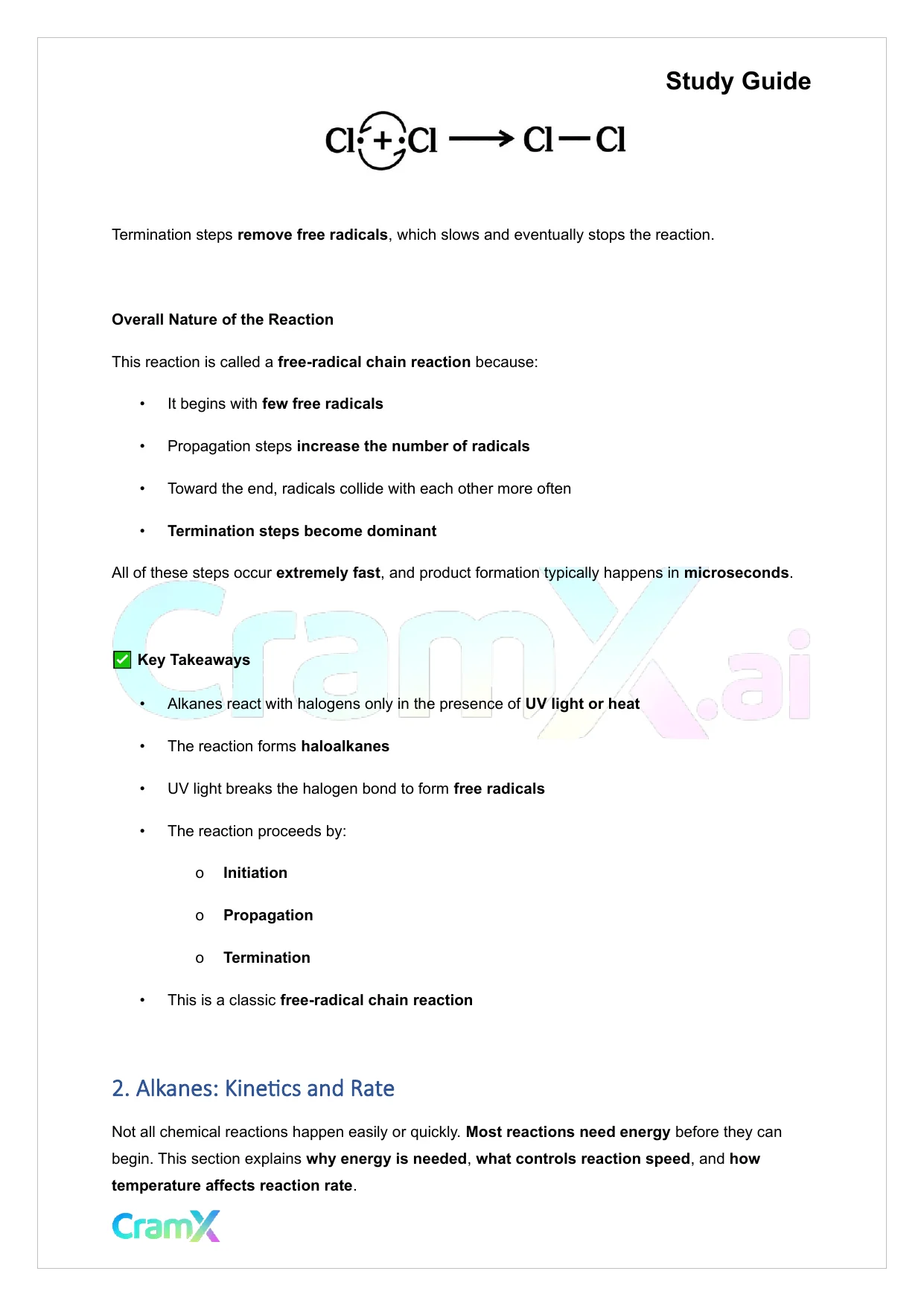 Organic Chemistry I - Reactions of Alkanes - Page 5 preview image