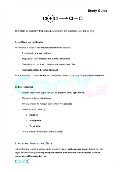 Organic Chemistry I - Reactions of Alkanes - Page 5 preview image
