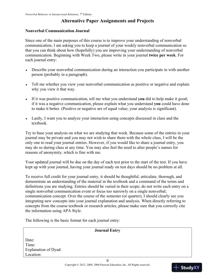 Nonverbal Behavior In Interpersonal Relations, 6th Edition Test Bank, page 10