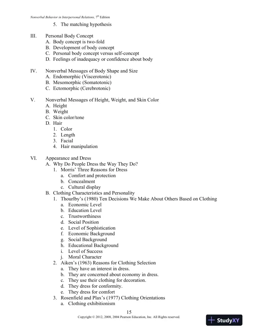 Nonverbal Behavior In Interpersonal Relations, 6th Edition Test Bank, page 16