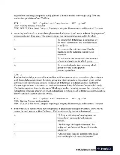 Test Bank For Lehne's Pharmacology for Nursing Care, 10th Edition - Page 13 preview image