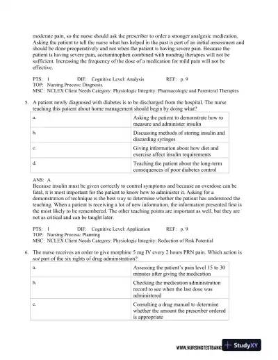 Test Bank For Lehne's Pharmacology for Nursing Care, 10th Edition - Page 7 preview image