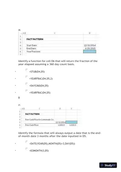 2024 Wall Street Excel Crash Course Exam Course Exam With Answers (50 Solved Questions) - Page 5 preview image