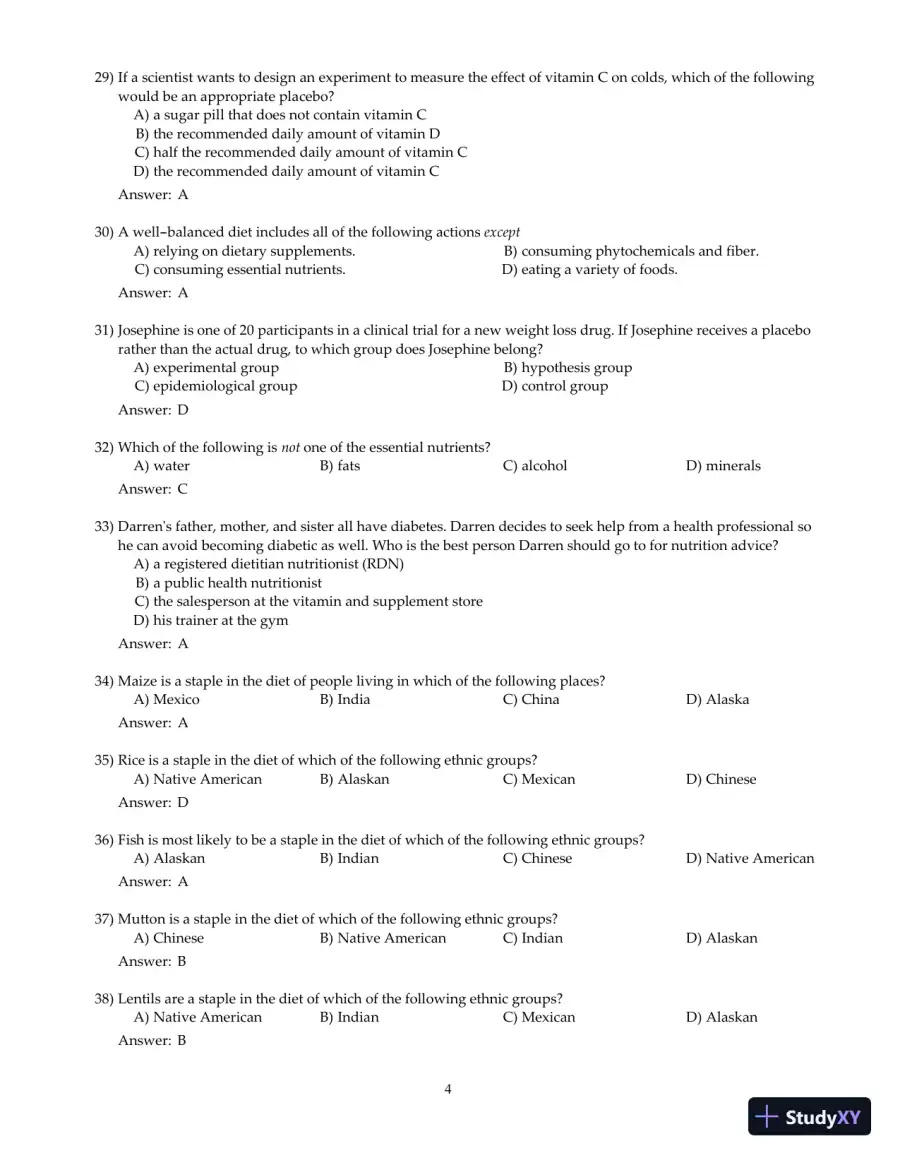 Nutrition And You, 4th Edition Test Bank, page 5