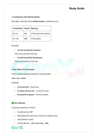 French I - Possession - Page 2 preview image