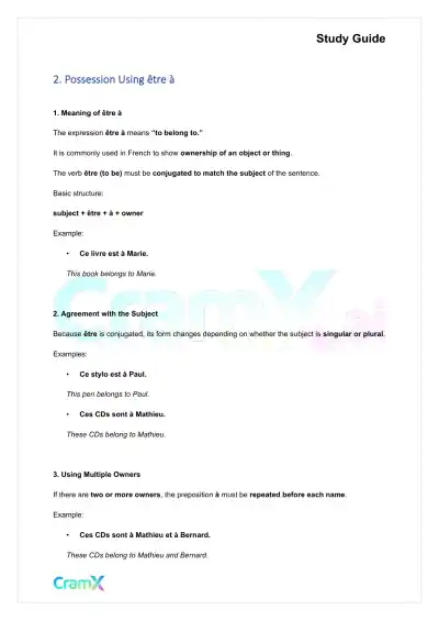 French I - Possession - Page 3 preview image