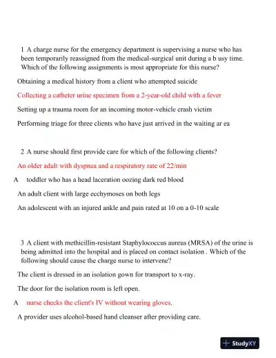 2020 ATI RN Leadership Proctored Exam Version 3 With Answers (130 Solved Questions) - Page 3 preview image