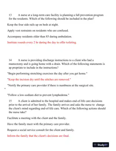 2020 ATI RN Leadership Proctored Exam Version 3 With Answers (130 Solved Questions) - Page 7 preview image