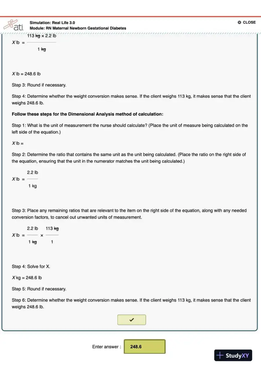 ATI RN Maternal Newborn Gestational Diabetes Simulation Real Life 3.0 With Answers (14 Solved Questions), page 5