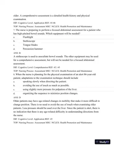 Test Bank For Medical-Surgical Nursing: Assessment and Management of Clinical Problems, 8th Edition - Page 19 preview image