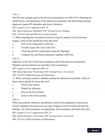 Test Bank For Medical-Surgical Nursing: Assessment and Management of Clinical Problems, 8th Edition - Page 21 preview image