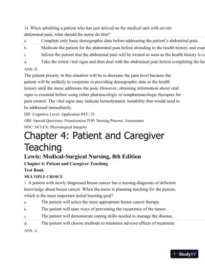 Test Bank For Medical-Surgical Nursing: Assessment and Management of Clinical Problems, 8th Edition - Page 22 preview image