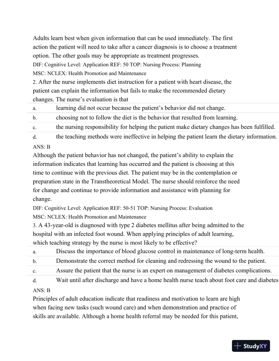 Test Bank For Medical-Surgical Nursing: Assessment and Management of Clinical Problems, 8th Edition, page 23