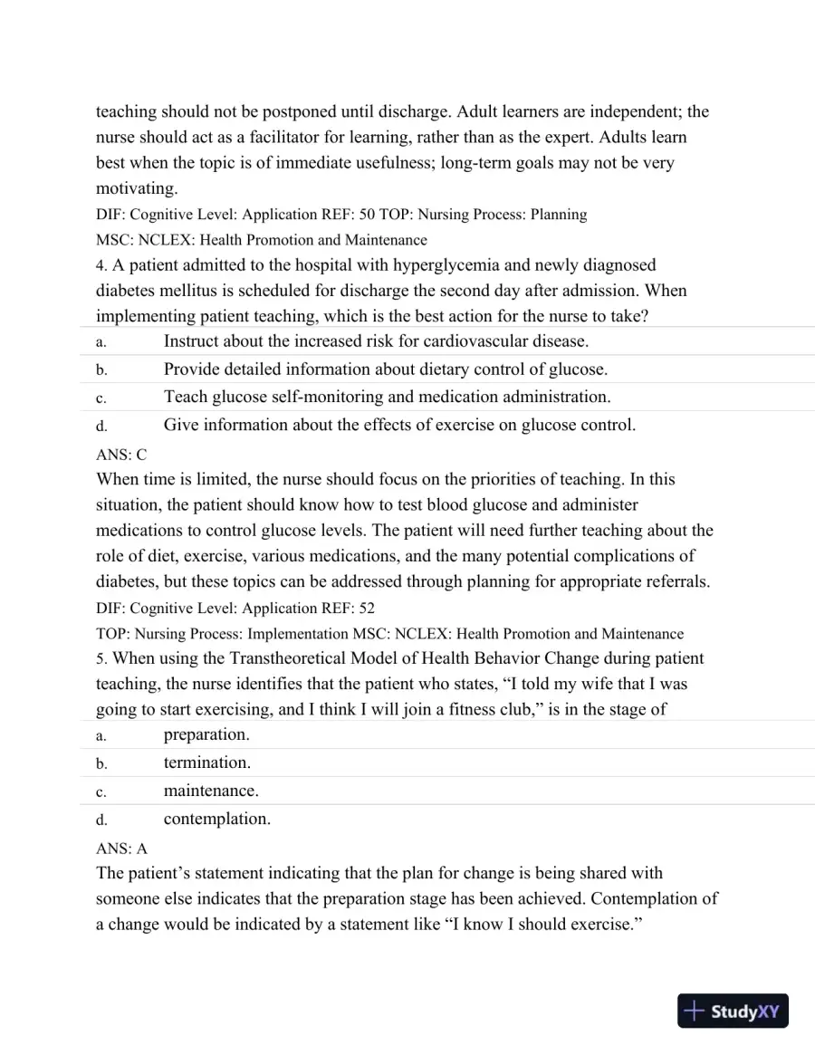 Test Bank For Medical-Surgical Nursing: Assessment and Management of Clinical Problems, 8th Edition, page 24