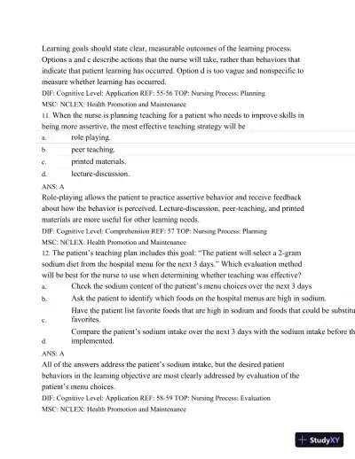 Test Bank For Medical-Surgical Nursing: Assessment and Management of Clinical Problems, 8th Edition - Page 27 preview image