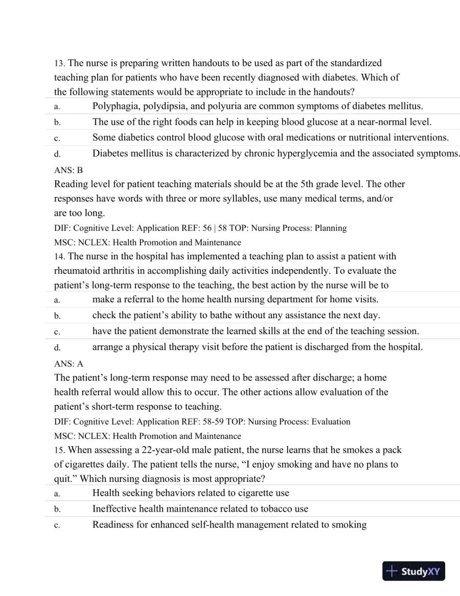 Test Bank For Medical-Surgical Nursing: Assessment and Management of Clinical Problems, 8th Edition, page 28