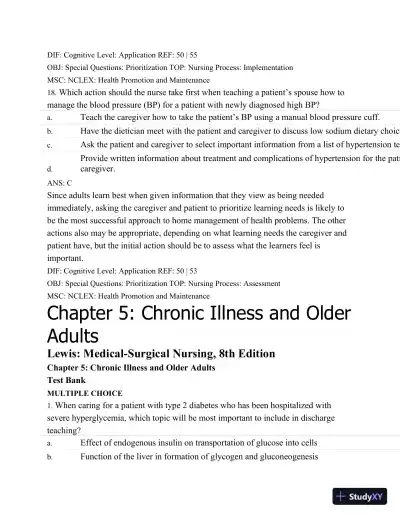 Test Bank For Medical-Surgical Nursing: Assessment and Management of Clinical Problems, 8th Edition - Page 30 preview image