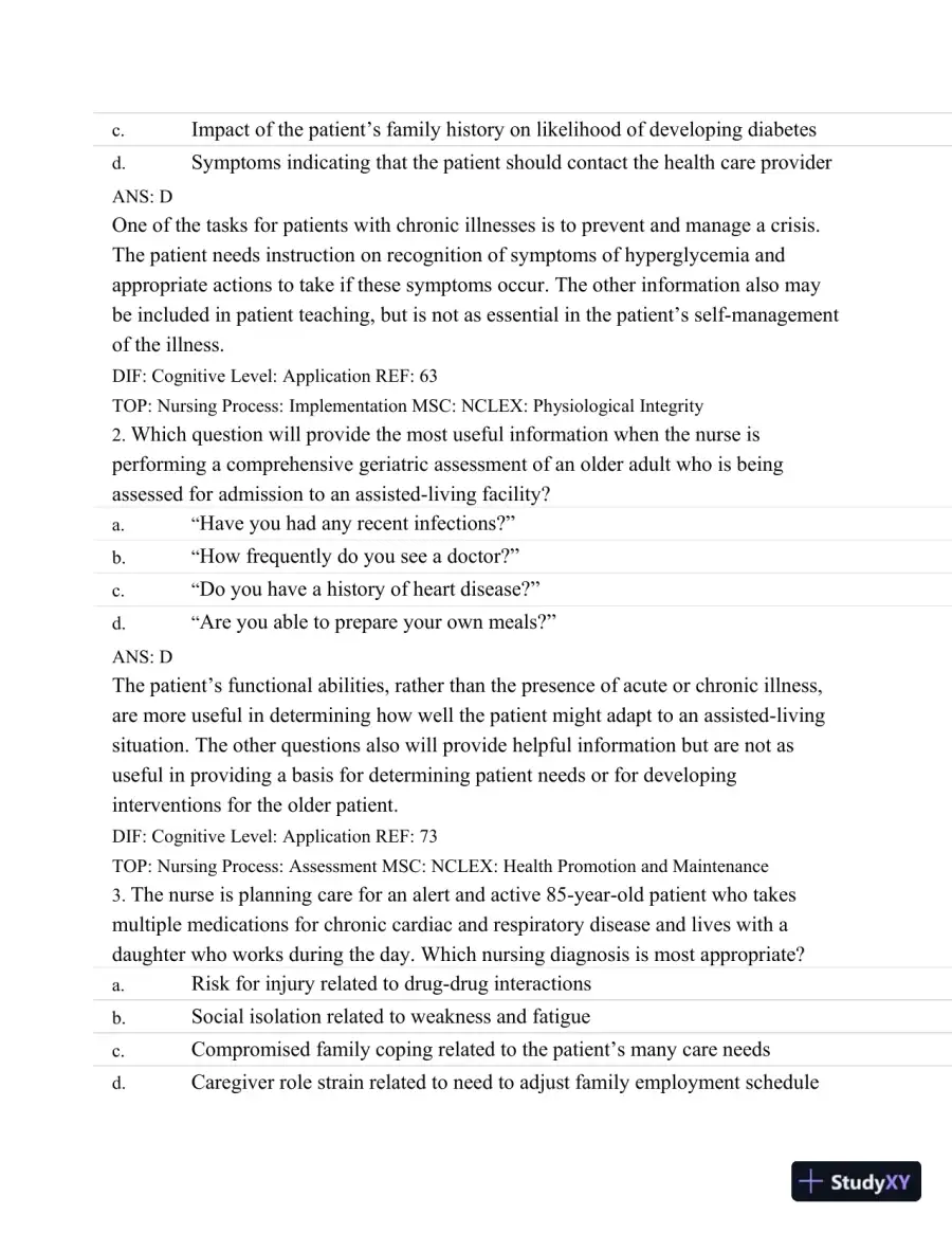 Test Bank For Medical-Surgical Nursing: Assessment and Management of Clinical Problems, 8th Edition, page 31