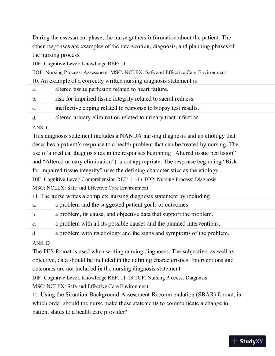 Test Bank For Medical-Surgical Nursing: Assessment and Management of Clinical Problems, 8th Edition, page 6